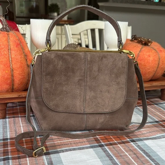 J. Crew Brown Suede Shoulder Bag - Picture 1 of 5